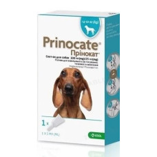 Краплі на холку Prinocat Спот-он від бліх та паразитів для собак вагою від 4 до 10 кг, 3 піпетки по 1 мл